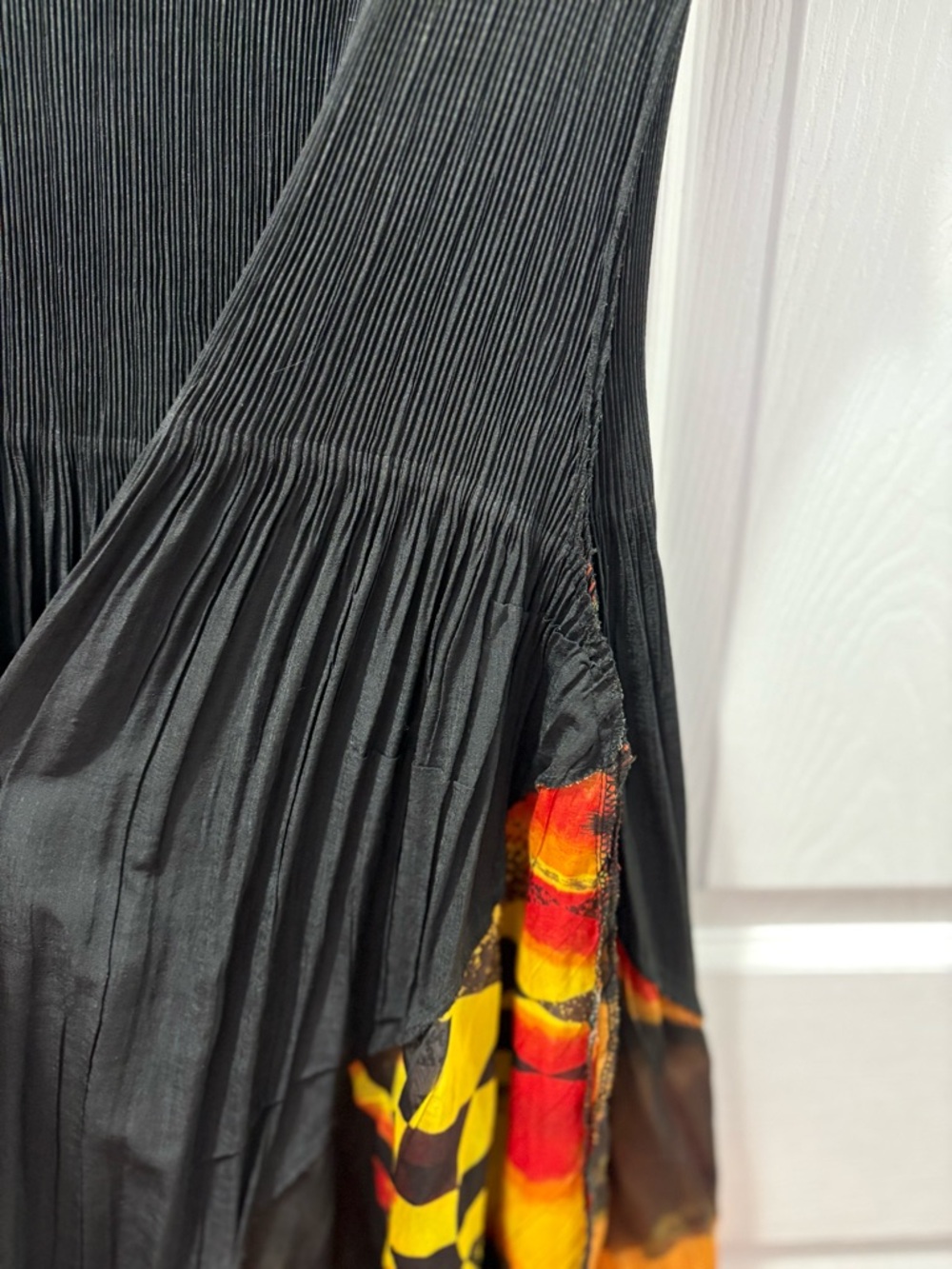 Unbranded Isse Miyake Style Black Pleated Cap-Sleeve Dress Abstract Print Dress - Picture 16 of 16